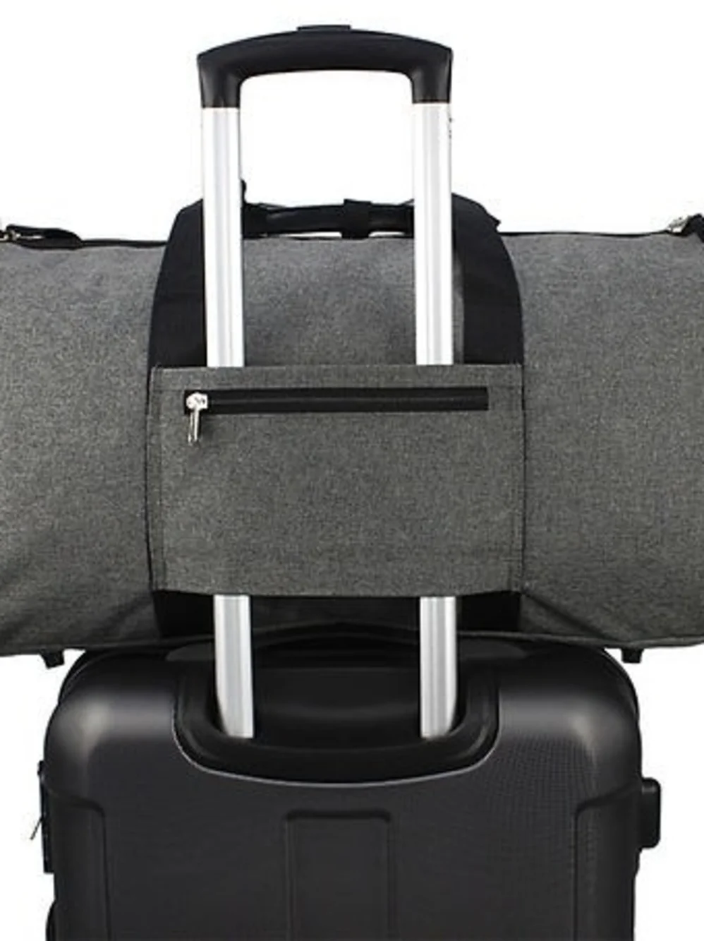 Heather Grey 2 Pc Set - Roll Bag & Convertible Duffel /Garment Bag